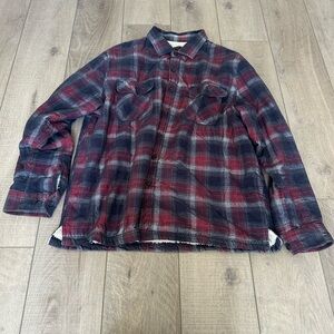 Freedom Foundry Plaid Button Up Shirt in Red and Blue Tones Size XL